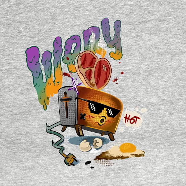 Cheerful little toaster. Hot toaster appliances, character design by ManyaArtShop 